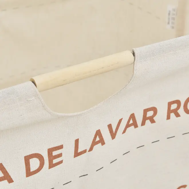 CESTO PARA ROUPAS OK! HORA DE LAVAR - NATURAL/URUCUM - Foto 4