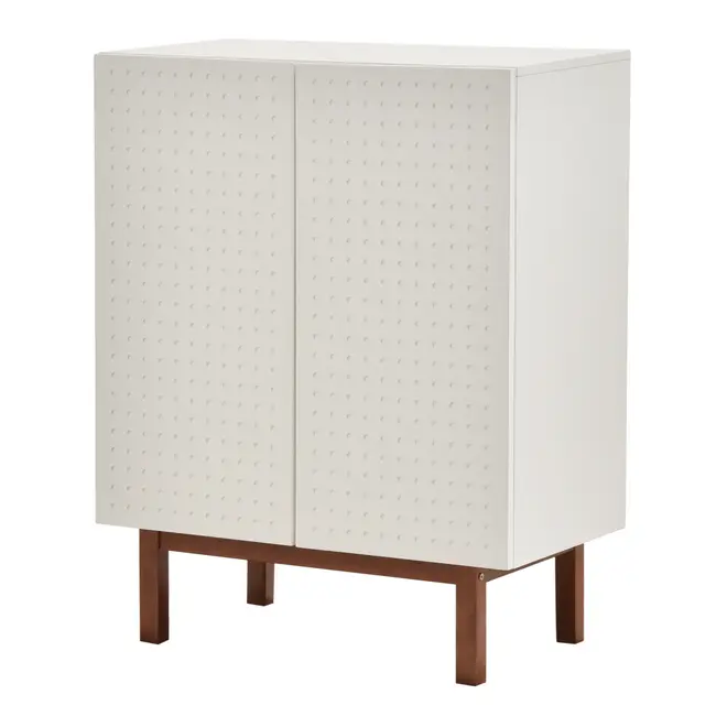 BUFFET 2 PORTAS 80 CM X 40 CM POINT - BRANCO/NOZES - Foto 4