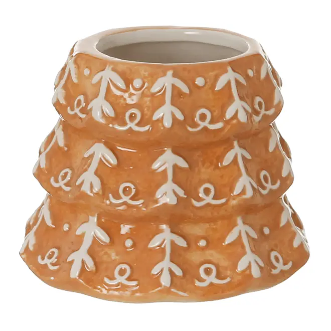 POTE DECORATIVO ÁRVORE VILAREJO NOEL - CASCA DE URUCUM/BRANCO - Foto 7
