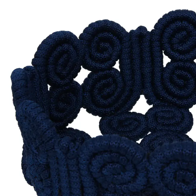 CESTO 27 CM X 22 CM X 11 CM ARABESCO - AZUL ESCURO - Foto 4