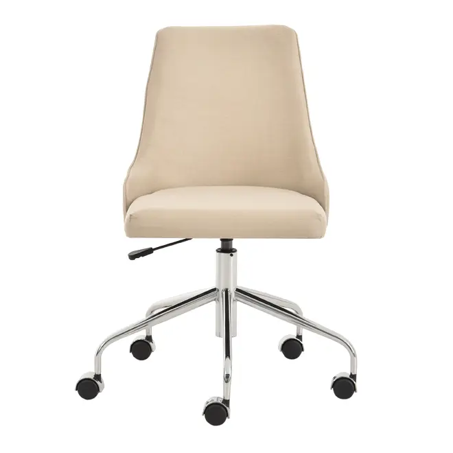 CADEIRA HOME OFFICE DANDY - BEGE/CROMADO - Foto 2