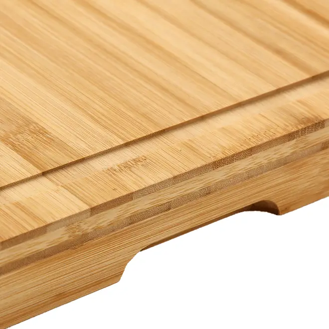 TÁBUA COM BANDEJA 47 CM X 30 CM BAMBOO - BAMBU/INOX - Foto 6