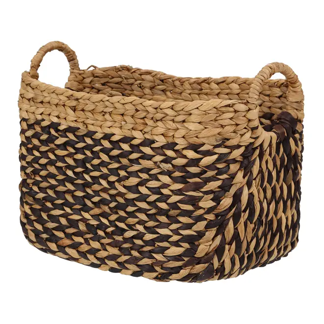 CESTO 29 CM X 45 CM X 35 CM AGUAPÉ - FIBRA NATURAL/PRETO - Foto 3