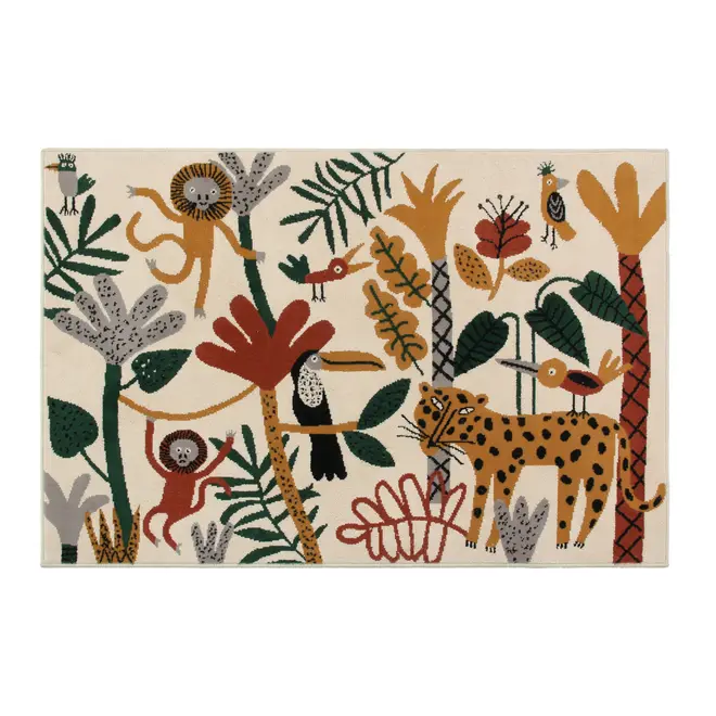 TAPETE 1 M X 1,50 M BICHARADA - OFF WHITE/ MULTICOR - Foto 1