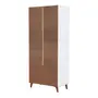 GUARDA-ROUPA 2 PORTAS/3 GAVETAS LIN - BRANCO/NOZES - Foto 8