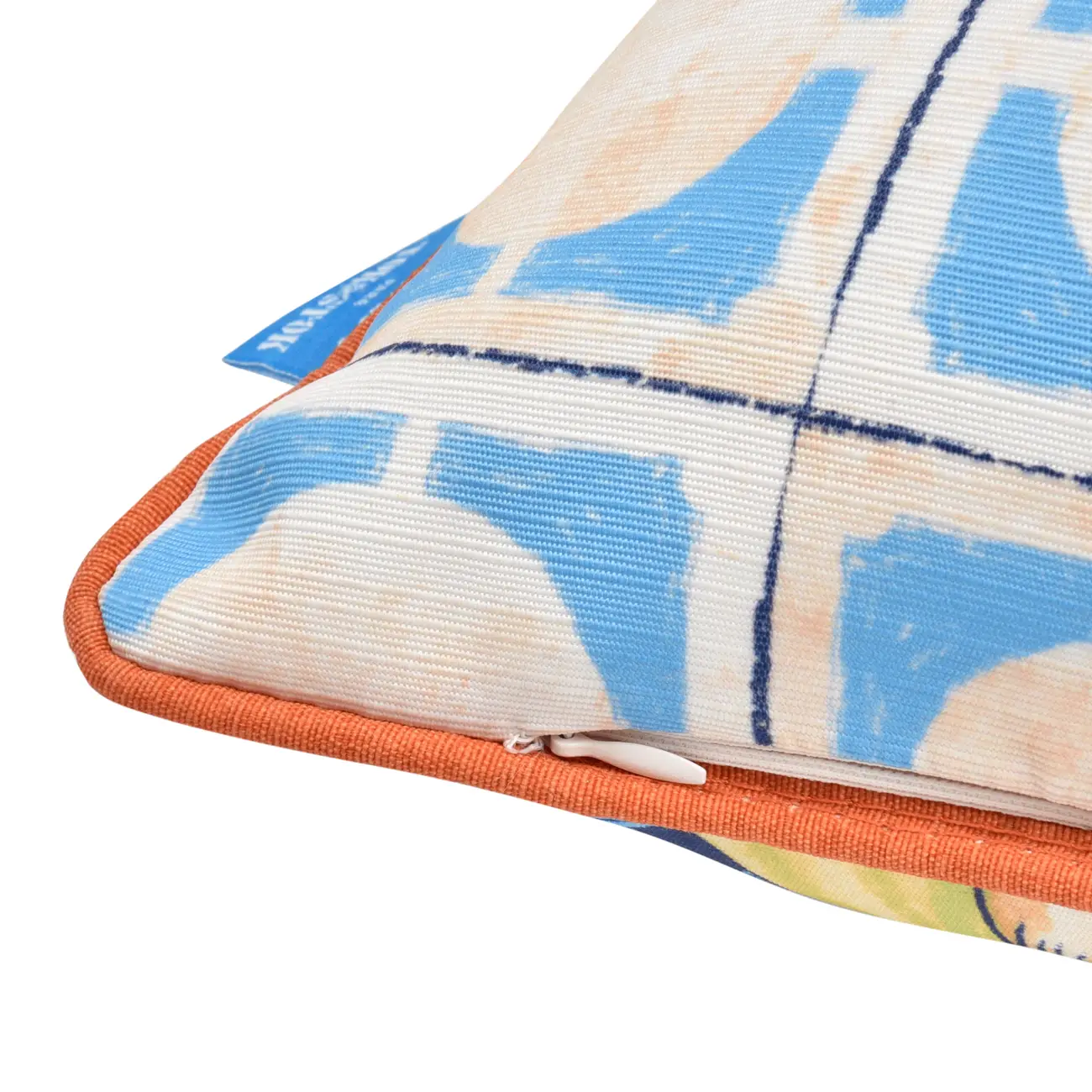 ALMOFADA 60 CM X 60 CM SAUDADE TROPICAL CARAMBOLAS - AZUL HISTÓRICO/MULTICOR - Foto 4