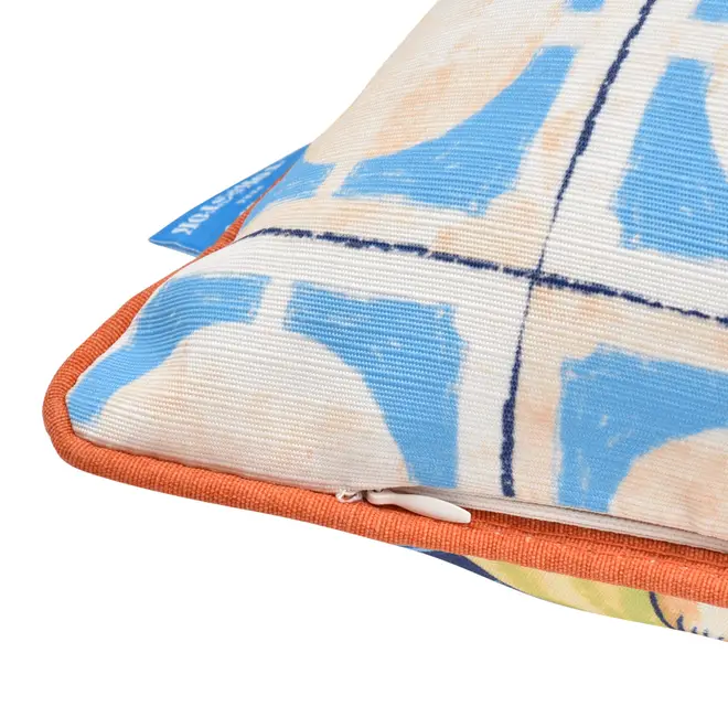 ALMOFADA 60 CM X 60 CM SAUDADE TROPICAL CARAMBOLAS - AZUL HISTÓRICO/MULTICOR - Foto 4