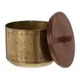 CAIXA DECORATIVA 16 CM X 14 CM PROA - OURO VELHO/NOZES - Foto 3