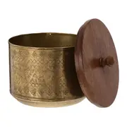 CAIXA DECORATIVA 16 CM X 14 CM PROA - OURO VELHO/NOZES - Foto 3