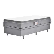 CAMA BOX DE SOLTEIRO 88 CM COM BAÚ NEST - CINZA/BRANCO - Foto 1