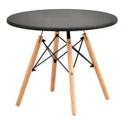 MESA INFANTIL REDONDA 60 CM EASY WOOD - FAIA/PRETO - Foto 1