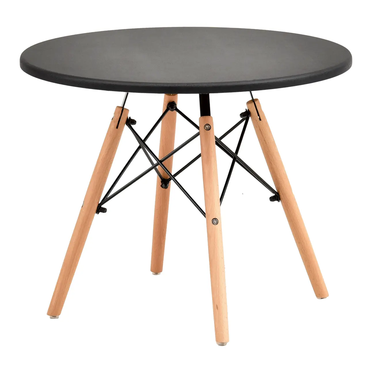 MESA INFANTIL REDONDA 60 CM EASY WOOD - FAIA/PRETO - Foto 1