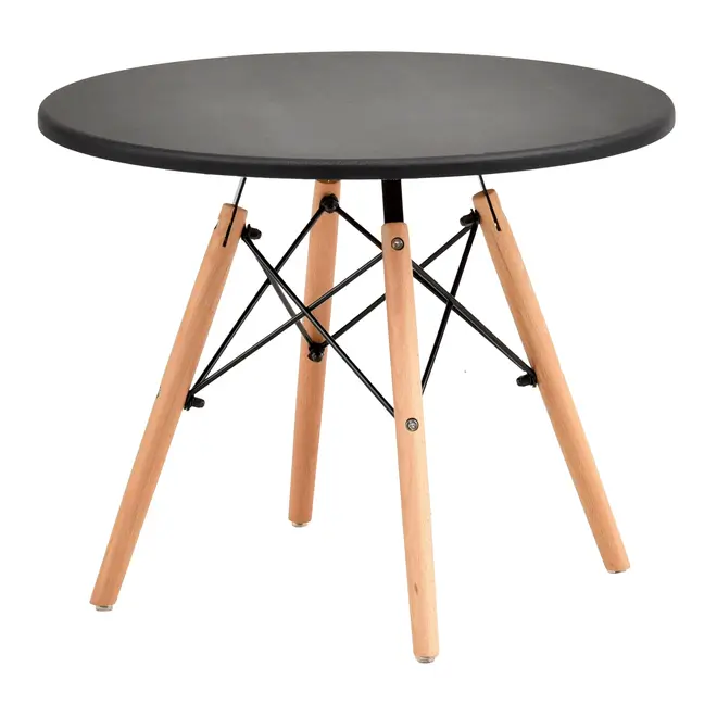 MESA INFANTIL REDONDA 60 CM EASY WOOD - FAIA/PRETO - Foto 1