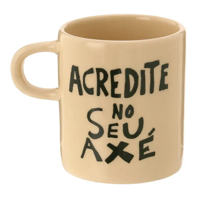 CANECA 300 ML SETE ERVAS AXÉ - ARGILA CRUA/VERDE - Foto 4