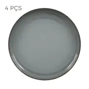 JOGO DE PRATOS RASOS C/4 PEÇAS MARURU - BLEU CENDRÉ - Foto 1