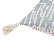 ALMOFADA 50 CM X 50 CM TÃO LONGE TÃO PERTO - SÁLVIA/CASCA DE URUCUM - Foto 4