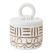 CAIXA 15 CM X 15 CM X 20 CM LIWALE - BRANCO/CANELA DO CEILÃO - Foto 1