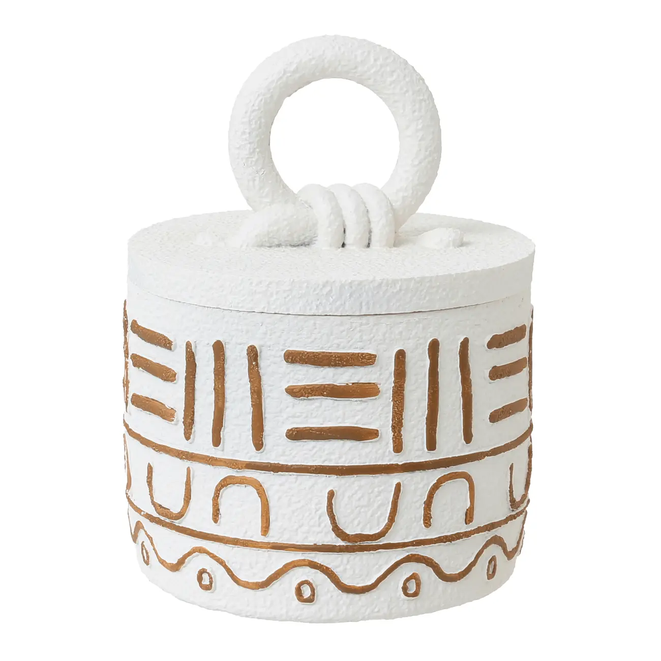 CAIXA 15 CM X 15 CM X 20 CM LIWALE - BRANCO/CANELA DO CEILÃO - Foto 1