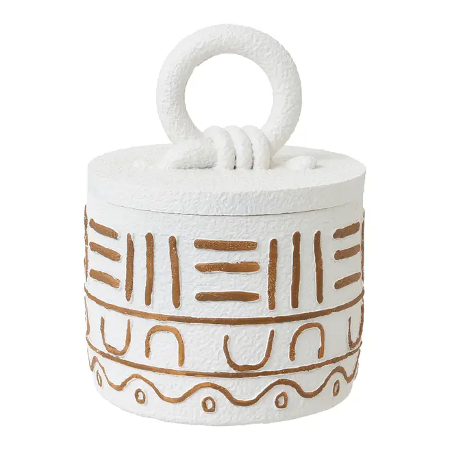 CAIXA 15 CM X 15 CM X 20 CM LIWALE - BRANCO/CANELA DO CEILÃO - Foto 1