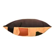 ALMOFADA 43 CM X 43 CM OFFCUTS - AMARELO HANBAR/MARROM DE LEI - Foto 2