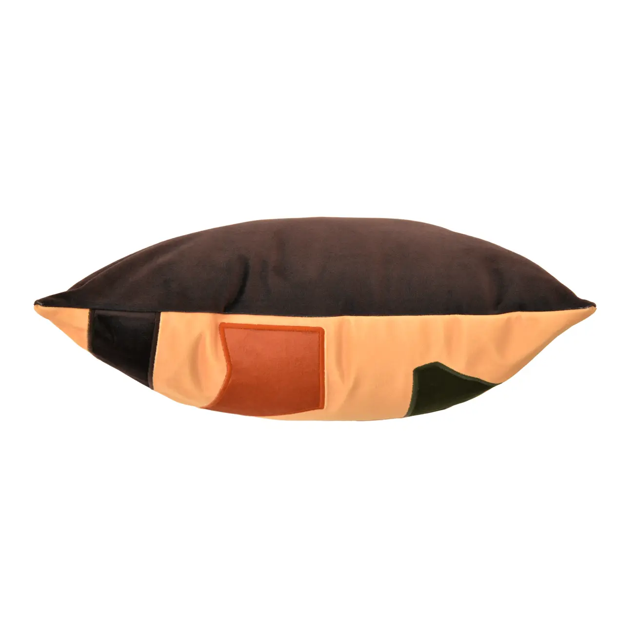 ALMOFADA 43 CM X 43 CM OFFCUTS - AMARELO HANBAR/MARROM DE LEI - Foto 2