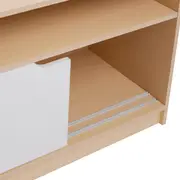 RACK 2 PORTAS DE CORRER 1,35 M X 39 CM WINK - NATURAL WASHED/BRANCO - Foto 3