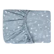 LENÇOL COM ELÁSTICO BERÇO 70 CM X 1,30 M X 18 CM DELICADÊ CADÊ - BLEU CENDRÉ/OFF WHITE - Foto 3