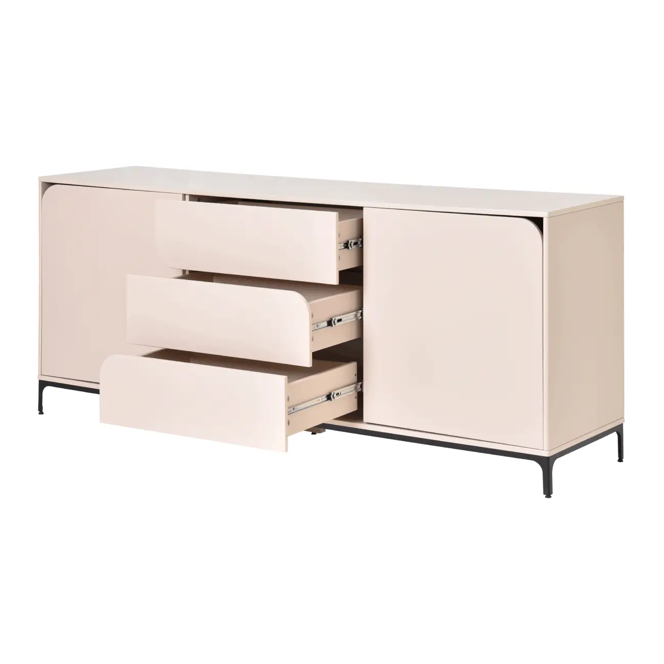 BUFFET 2 PORTAS/3 GAVETAS 1,80 M X 45 CM NASH - AREIA/PRETO - Foto 4
