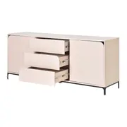BUFFET 2 PORTAS/3 GAVETAS 1,80 M X 45 CM NASH - AREIA/PRETO - Foto 4