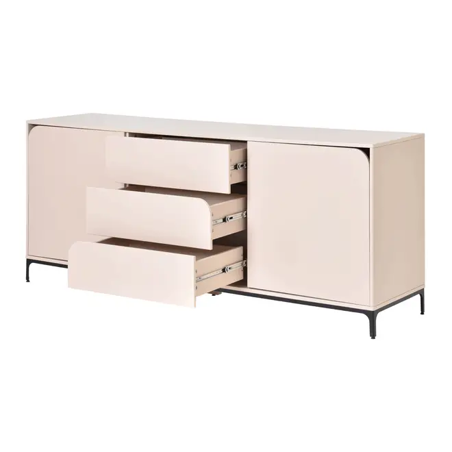 BUFFET 2 PORTAS/3 GAVETAS 1,80 M X 45 CM NASH - AREIA/PRETO - Foto 4