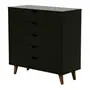CÔMODA 5 GAVETAS 90 CM X 40 CM LIN - PRETO/NOZES - Foto 2