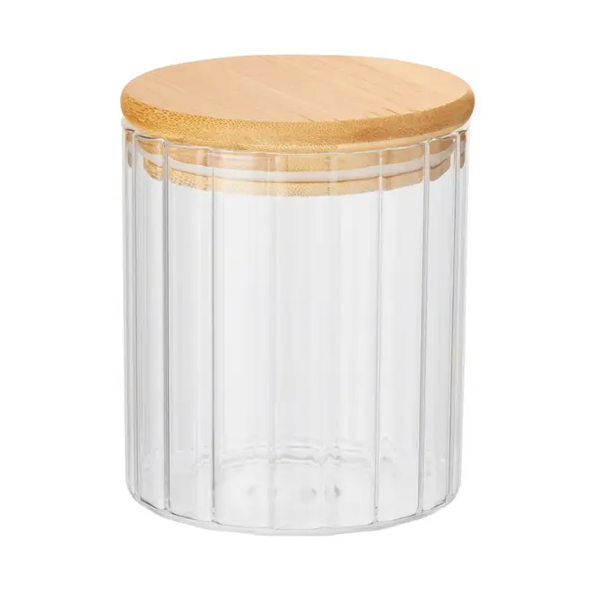 POTE HERMÉTICO 500 ML STRICES - INCOLOR/BAMBU - Foto 1
