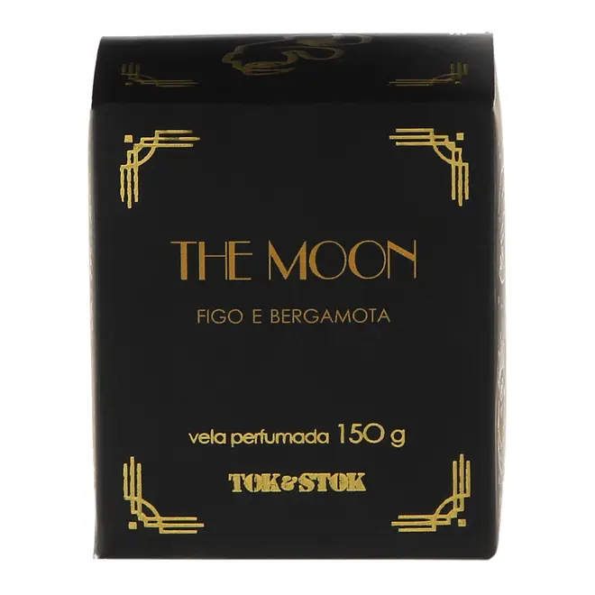 VELA PERFUMADA POTE FIGO E BERGAMOTA MYSTICAL THE MOON - PRETO/DOURADO - Foto 2