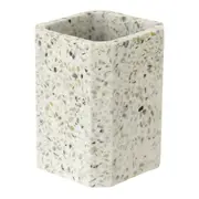 PORTA-ESCOVA/PASTA TERRAZZO FUSION - BRANCO/ESTANHO - Foto 2
