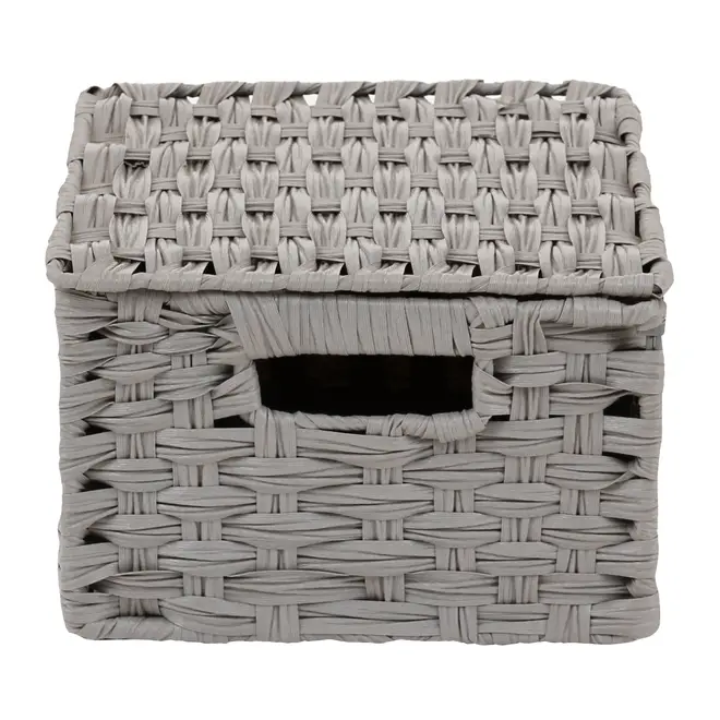 CESTO DOBRÁVEL 24 CM X 24 CM X 15 CM NID - CINZA PROVENCE - Foto 5