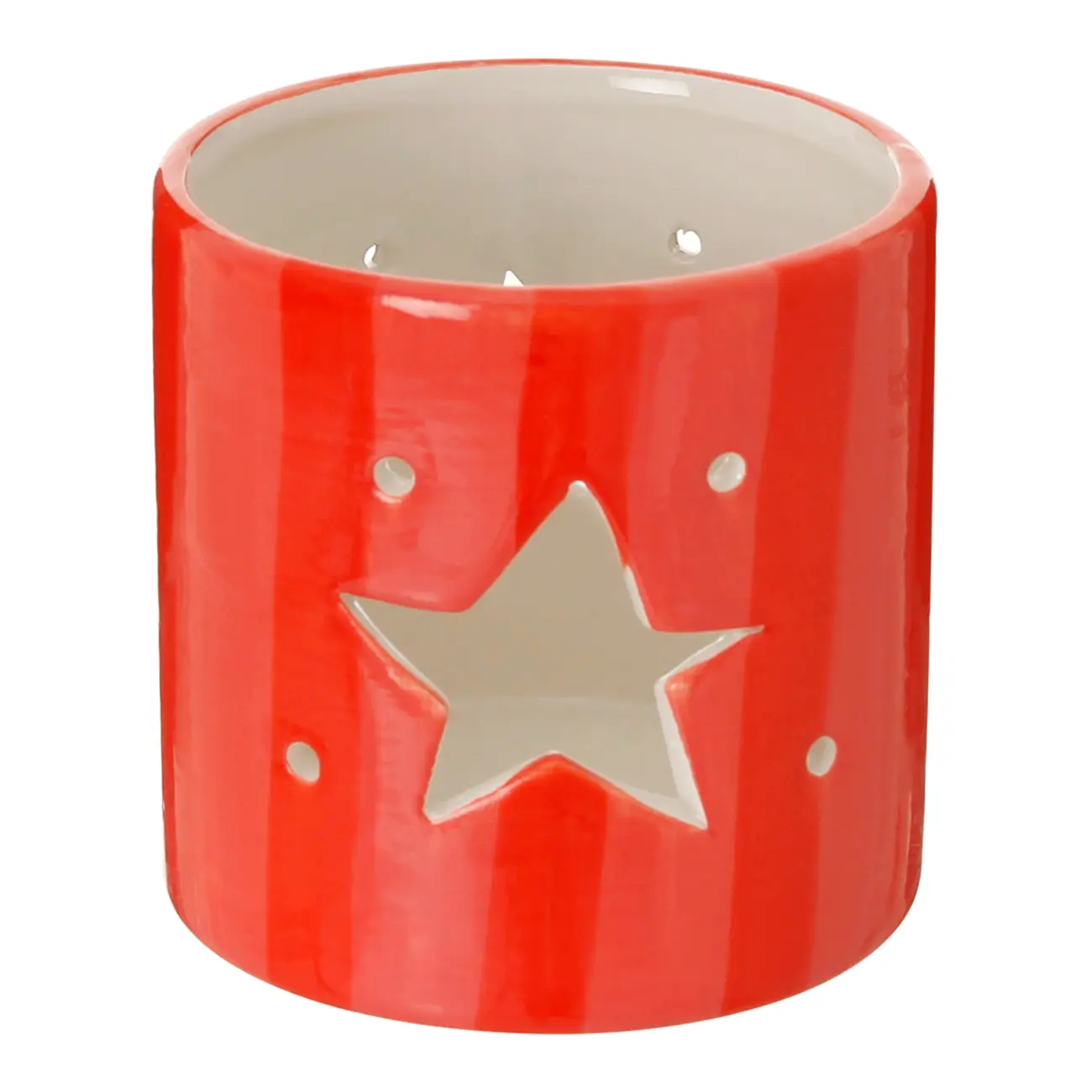 SUPORTE VELA RÉCHAUD ESTRELA 8 CM COLORFUN XMAS - VERMELHO - Foto 1