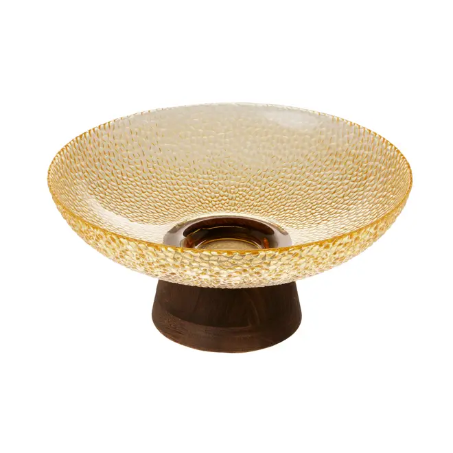 CENTRO DE MESA 25 CM KEATON - AMARELO HANBAR/NOZES - Foto 2