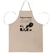 AVENTAL HOJE EU SOU O CHEF - CAMELO/PRETO - Foto 1