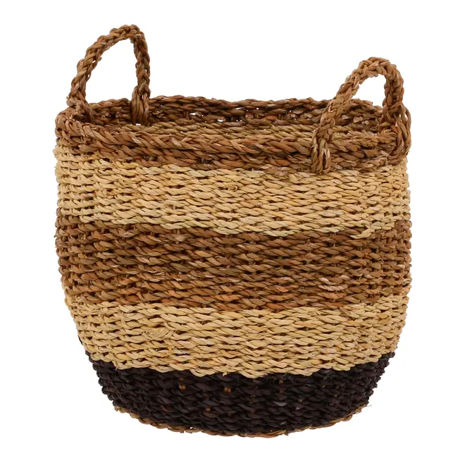 CESTO 30 CM X 30 CM X 30 CM THYPA - FIBRA CLARA/PRETO - Foto 2