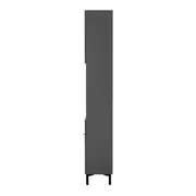 PANELEIRO 2 PORTAS/1 GAVETA 60 CM X 2,21 M SLEEK - GRAFITE/PRETO - Foto 6