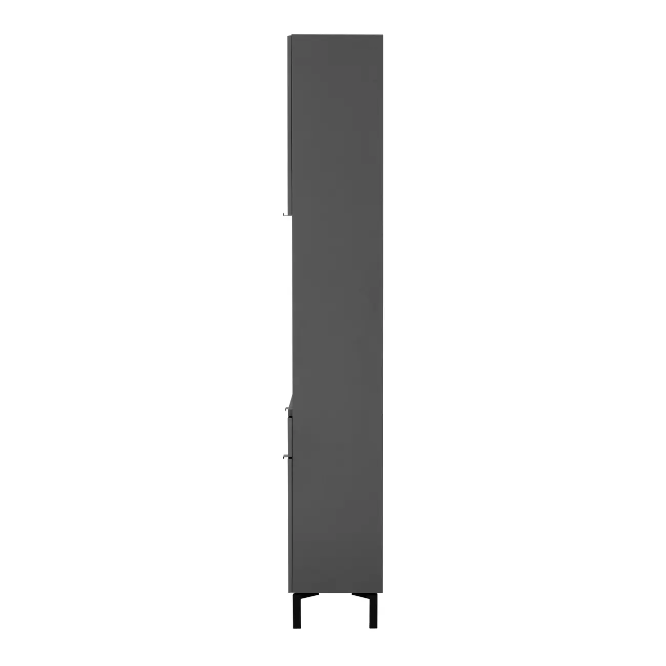 PANELEIRO 2 PORTAS/1 GAVETA 60 CM X 2,21 M SLEEK - GRAFITE/PRETO - Foto 6