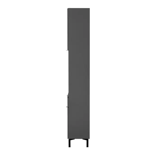 PANELEIRO 2 PORTAS/1 GAVETA 60 CM X 2,21 M SLEEK - GRAFITE/PRETO - Foto 6