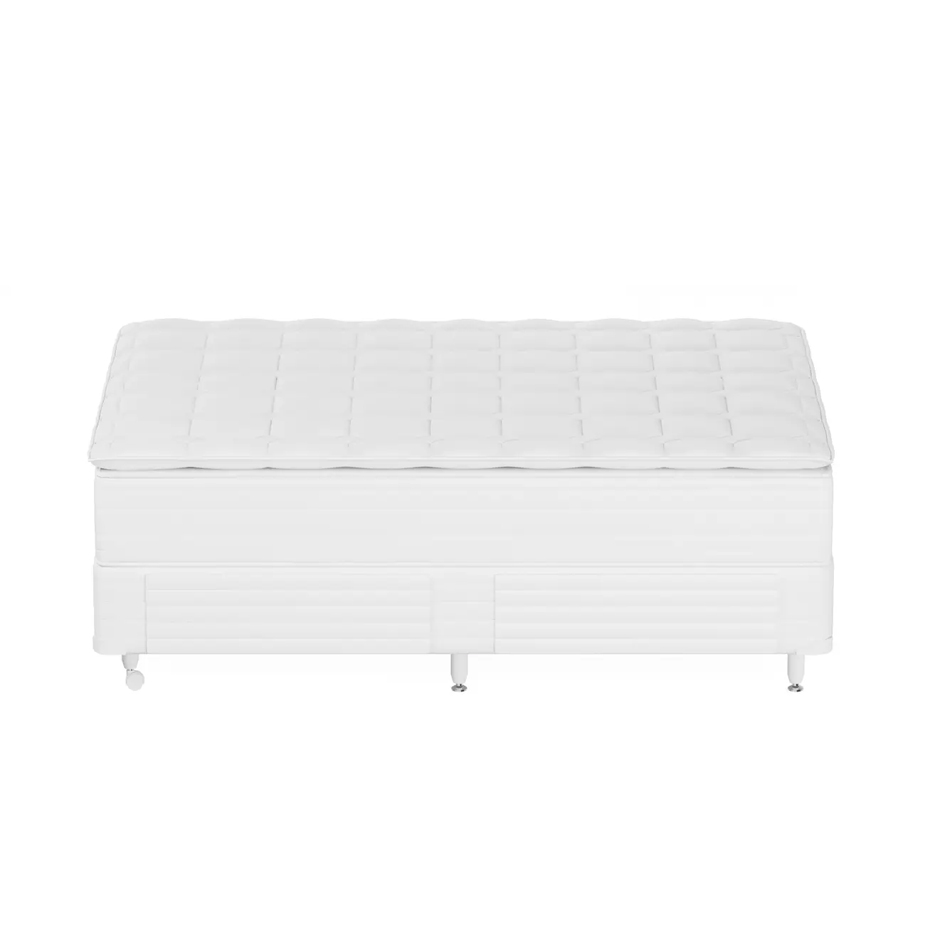 CAMA BOX DE CASAL C/GAVETA MIDDY - BRANCO/BRANCO - Foto 7