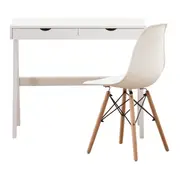 ESCRIVANINHA C/CADEIRA CRAB/EASY WOOD - FAIA/BRANCO - Foto 1