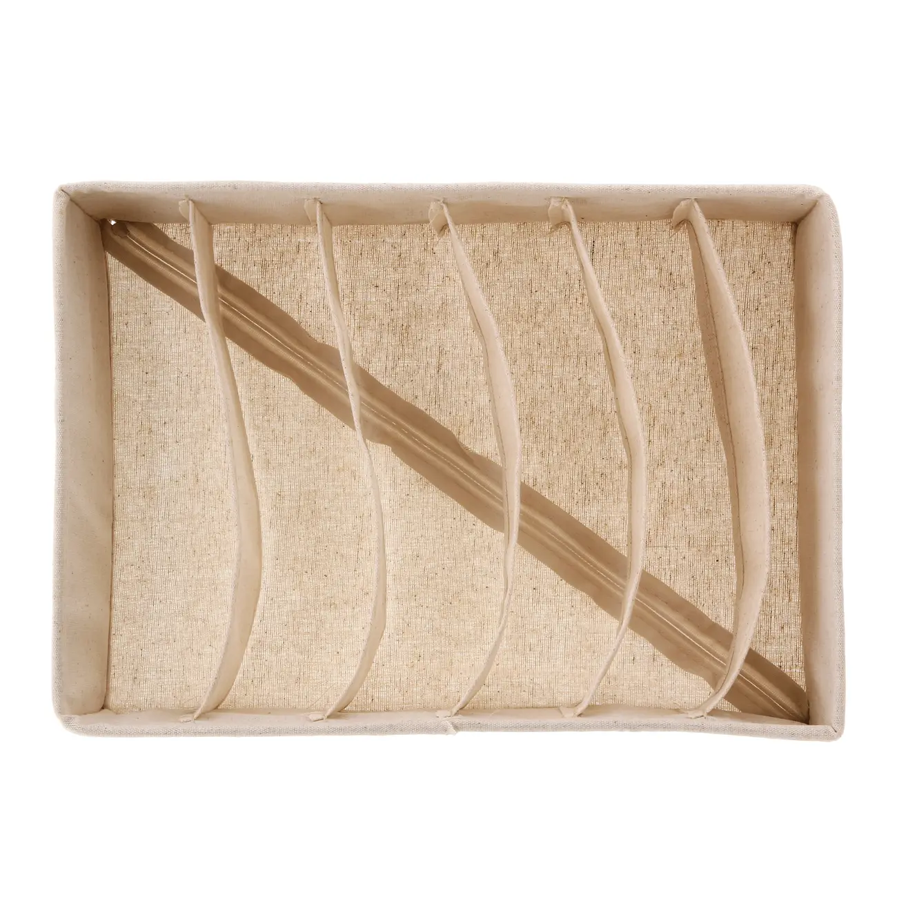CESTO ORGANIZADOR DOBRÁVEL COM 6 DIVISÓRIAS HORIZONTAIS COTTON LINNEN - NATURAL - Foto 4