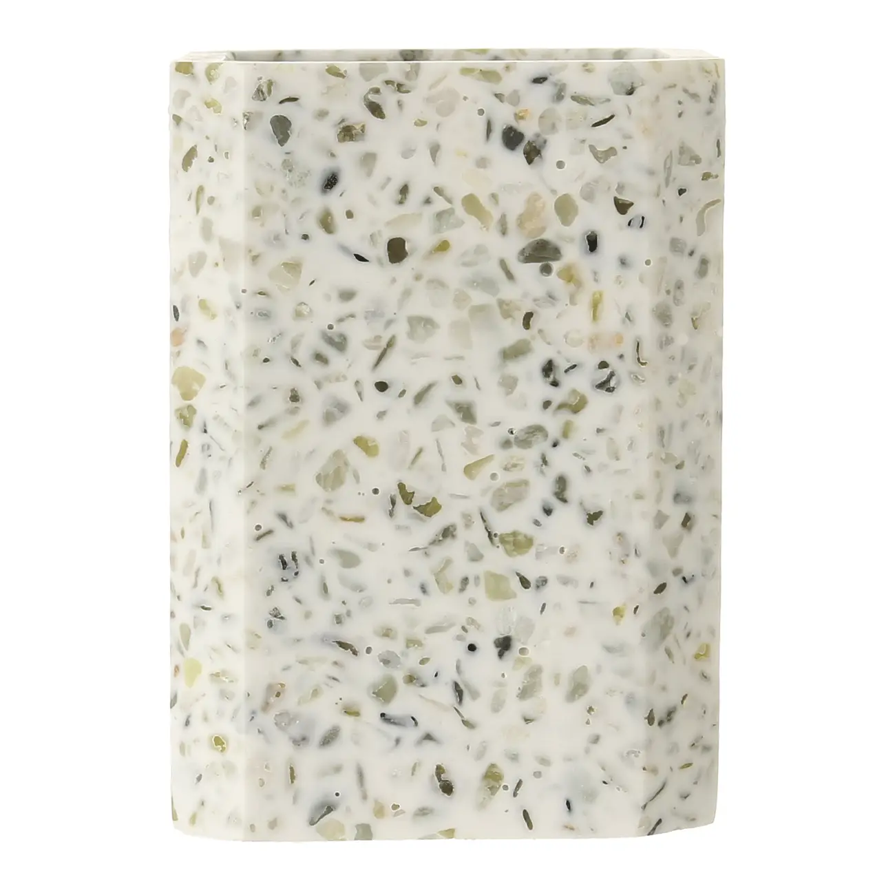PORTA-ESCOVA/PASTA TERRAZZO FUSION - BRANCO/ESTANHO - Foto 3