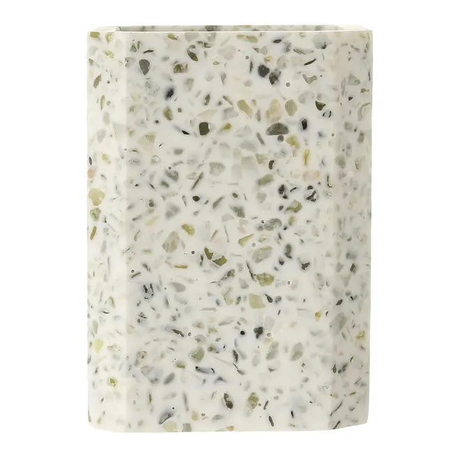 PORTA-ESCOVA/PASTA TERRAZZO FUSION - BRANCO/ESTANHO - Foto 3