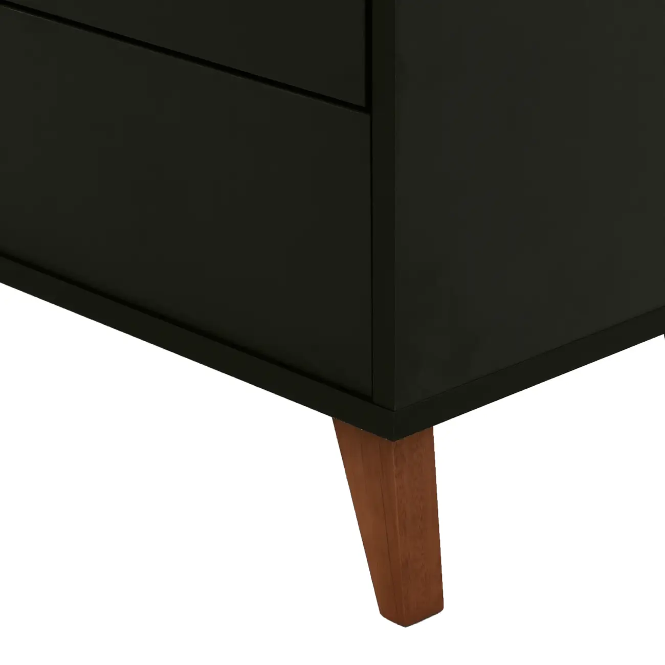 CÔMODA 5 GAVETAS 90 CM X 40 CM LIN - PRETO/NOZES - Foto 6