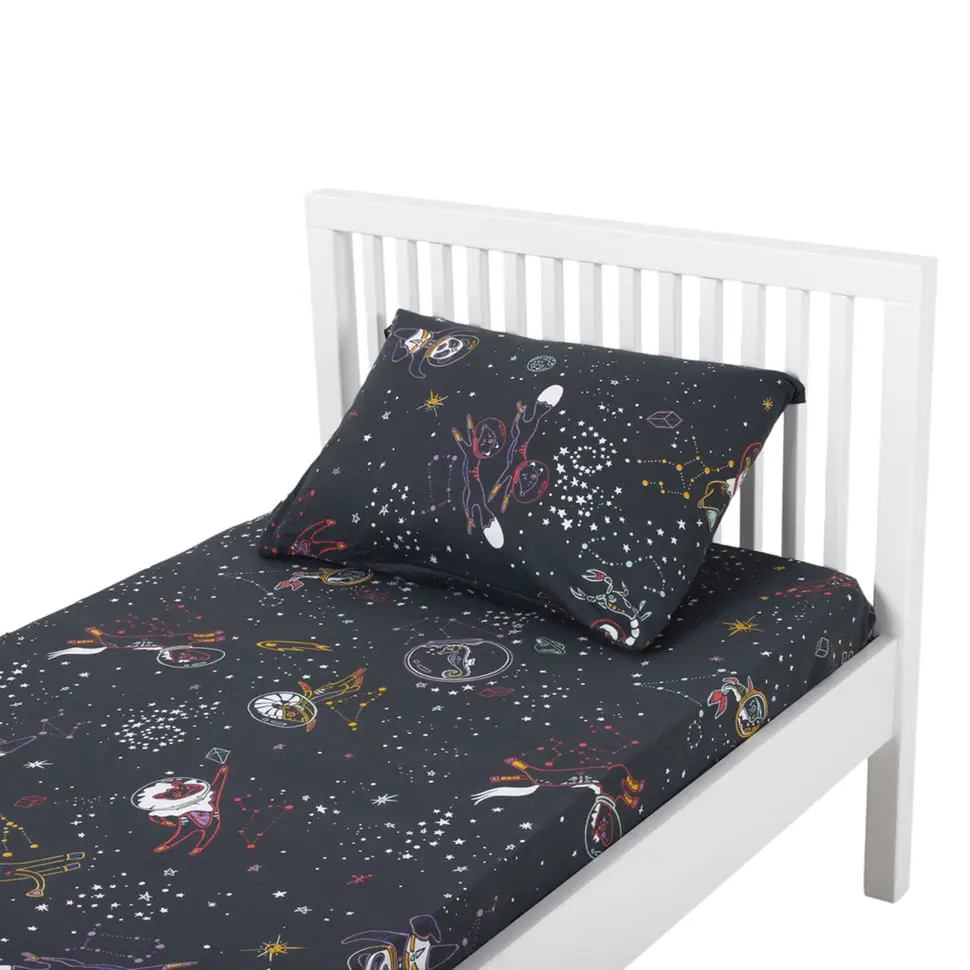 LENÇOL DE SOLTEIRO 1,60 M X 2,40 M ZOODIAC - CINZA/MULTICOR - Foto 6