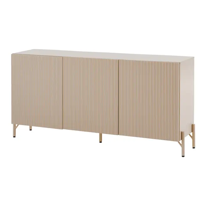 BUFFET 3 PORTAS 1,65 M X 40 CM RIBS - AREIA/AREIA - Foto 2